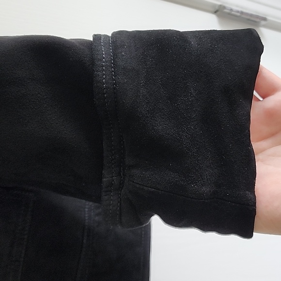 Free People We The Free Suzy black suede leather jacket size Large Chore Coat - Picture 9 of 16
